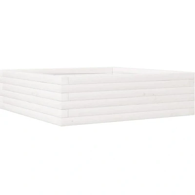 Image of vidaXL Garden Planter White 80x80x23 cm Solid Wood Pine