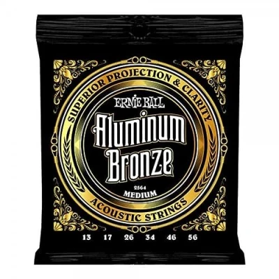 Image of Ernie Ball Medium Aluminum Bronze Acoustic Guitar Strings 13 56 Gauge
