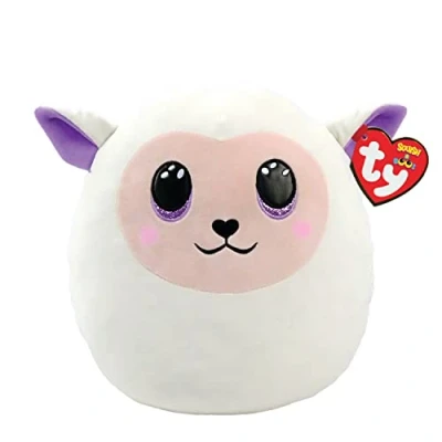 Image of TY Fluffy Lamb Easter Squish A Boo 10&quot; Beanie Baby Soft Plush Toy Collectible Cuddly Stuffed Teddy