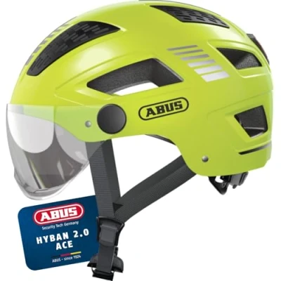 Image of ABUS Hyban 2.0 ACE City Helmet Durable Bicycle for Daily Use with ABS Hard Shell Women and Men Yellow, Size M