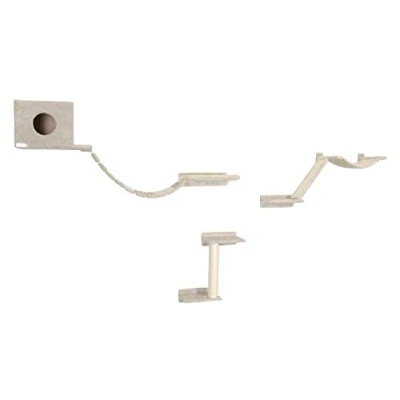 Image of Kerbl Pet Mount Everest Climbing Wall for Cats, 9 Pieces, 1 x Ramp, Hammock, Suspension Bridge, 3 Kickboard, Cave, Lying Board, Sisal Column, up to 10 kg, Beige