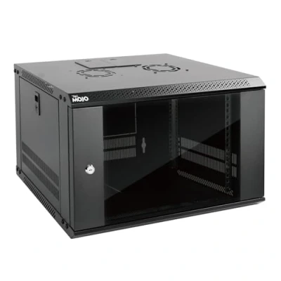 Image of Tecmojo 6U Wall Mount Server Cabinet IT Network Rack Enclosure, Lockable Door and Side Panels Black, Standard Glass Door,17.7inch Depth,for 19 Equipment,A/V Devices (6U Door)