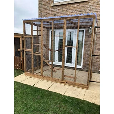 Image of 4Wire Catio Cat Run Lean To 6ft x 9ft 7ft5&quot; Waterproof Roof Enclosure