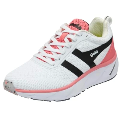 Image of Gola Women&#039;s Typhoon RMD Sneaker, White/Black/Tea Rose, 5 UK