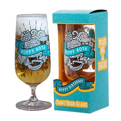 Image of Boxer Gifts 40th Birthday Craft Beer Glass Unique Glassware Gift for Him