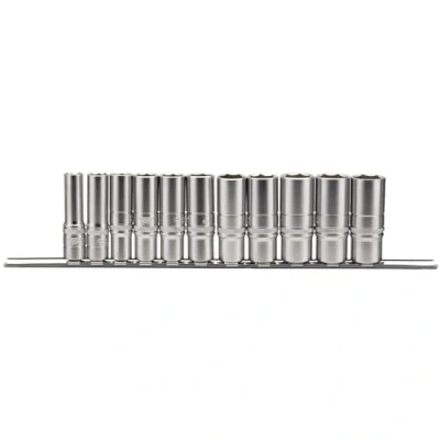 Image of Draper Imperial Deep Socket Set on a Metal Rail, 3/8&quot; Sq. Dr. (11 Piece)