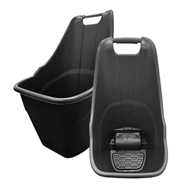 Image of Multipurpose Lightweight Plastic Rolling Wheelbarrow Trolley For Cleaning Gardens Leaves Transporting Kart Caddy With Wheels
