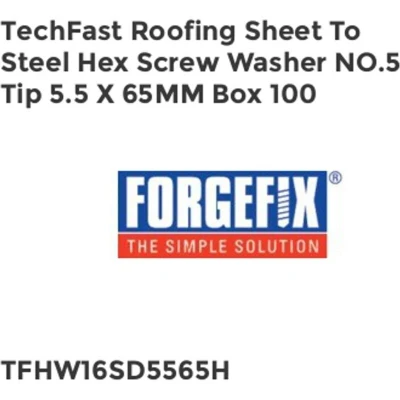 Image of TechFast Heavy Duty Sheet to Steel Roofing Screws 5.5 x 65mm Elementech Box 100
