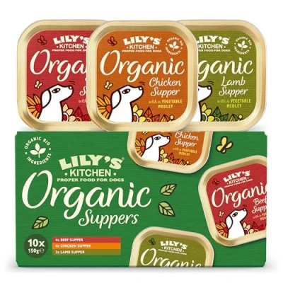 Image of Lily’s Kitchen Made with Natural Ingredients Adult Wet Dog Food Trays Organic Variety Pack 10x150g