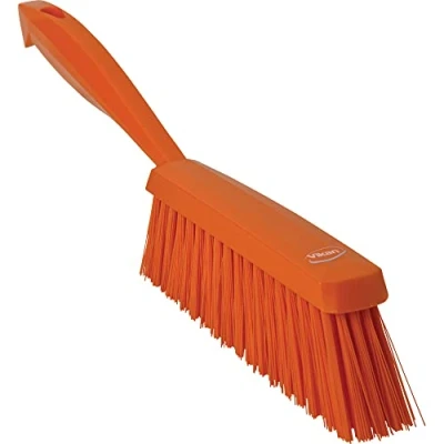 Image of Vikan 45897 Dustpan Cleaning Brush, Polypropylene/Polyester Medium Bristle Brush &amp; Sweeper, 14 Inch, Orange