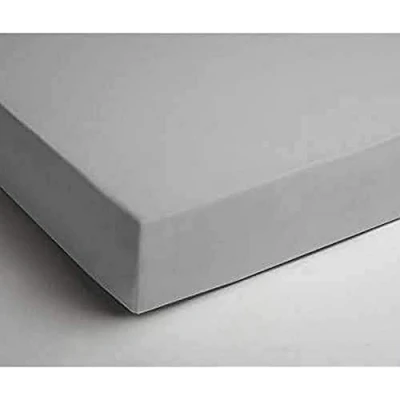 Image of Papillon Fitted sheet interlock jersey light grey, Cotton, 90 x 200 cm