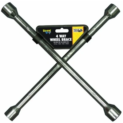 Image of Streetwize 4 Way Silver Wheel Brace 17 x19 x 21 and 23 mm GS/TUV Approved