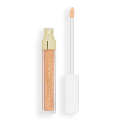 Image of Revolution Pro Vegan Collagen Peptide High Shine Lip Gloss, Nourish, Plump &amp; Hydrate Lips With Hyaluronic Acid Vitamin E, Chic