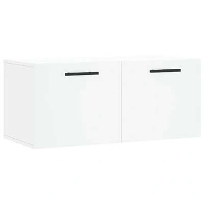 Image of vidaXL Wall Mounted Cabinet Spacious Storage Solution, Engineered Wood Construction, White Finish Suitable for Living Room, Bedroom, Office 80x36.5x35 cm