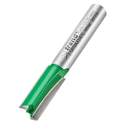 Image of Trend CraftPro Straight Two Flute Router Cutter Bit, 1/4 Inch Shank, 7.5mm Cut Diameter &amp; 19mm Length, Tungsten Carbide Tipped, C010AX1/4TC