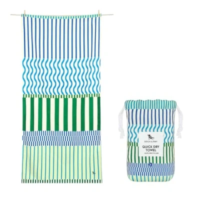 Image of Dock &amp; Bay Beach Towel Quick Dry, Sand Free Compact, Lightweight 100% Recycled Includes Bag Blueberry Spritz Large (160x90cm, 63x35)