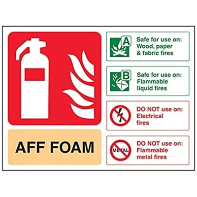 Image of V Safety Aff Foam Id Fire Extinguisher Sign 200mm x 150mm Self Adhesive Vinyl