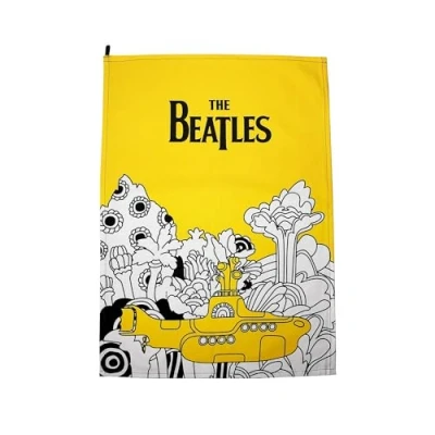 Image of Half Moon Bay The Beatles Yellow Submarine Tea Towel 100% Cotton Towels For Kitchen Merchandise Gifts &amp; Dad Retro Accessories