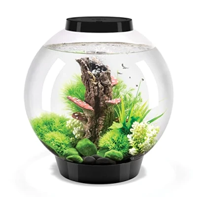 Image of biOrb 72005 CLASSIC 30 LED black decorative aquarium complete set with filter system, lighting and ceramic gravel made of durable acrylic glass