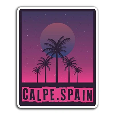 Image of 2 x 10cm Calpe Spain Sun Vinyl Stickers Travel Sticker Laptop Luggage #23880 (10cm Tall)