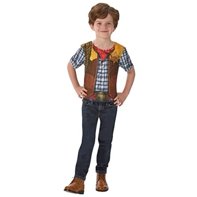 Image of Rubie&#039;s Official Cowboy T Shirt Book Week Child&#039;s Costume (Small, 3 4 Years) Halloween