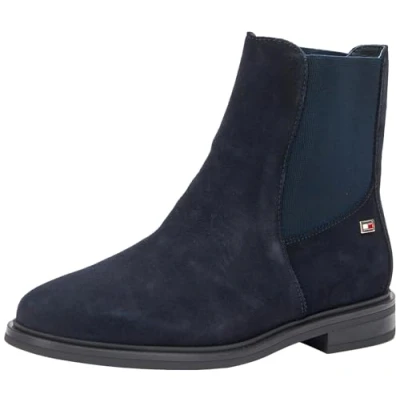 Image of Tommy Hilfiger FLAG LOW Chelsea Classic ankle boots, Women&#039;s, Size: 4, Space blue Suede