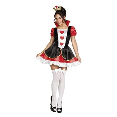 Image of Boland Womens Queen of Hearts Fancy Dress Costume Ladies Fairytale Outfit World Book Day Up Halloween Carnival Medium Size