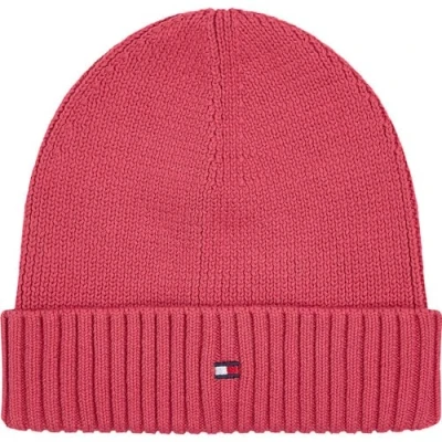 Image of Tommy Hilfiger Small FLAG Beanie Unisex for kids, Size: L XL, Heritage pink