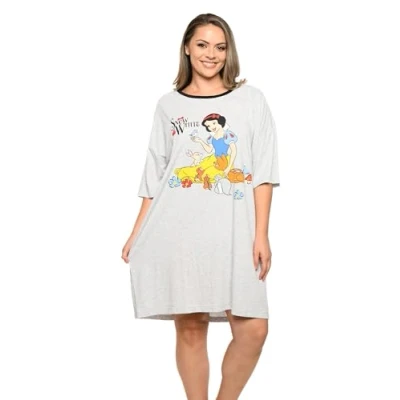 Image of Disney Womens Sleepshirt Mickey Minnie Mouse Print One Size and Plus, Snow White,