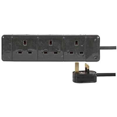 Image of Pro Elec PELB1803 3 Gang Extension 1m, Black