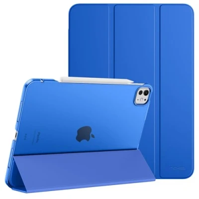 Image of MoKo for iPad Pro 13 Inch Case M4 2024 (7th Gen), Ultra Slim Stand with Hard PC Translucent Back Shell Cover Model (A2925/ A2926/A3007), Support Apple Pencil Pro, Klein Blue
