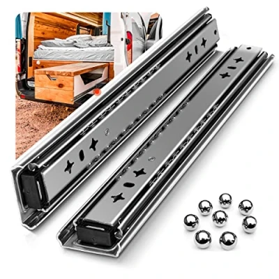 Image of SHUHANG Heavy Duty Drawer Runners 120kg Load Capacity Industrial Slides Full Extension With Ball Bearing 300 350 400 450 500 550 600 650 700 750 800 850 900 950 1000 mm,Side Mount 1 Pair