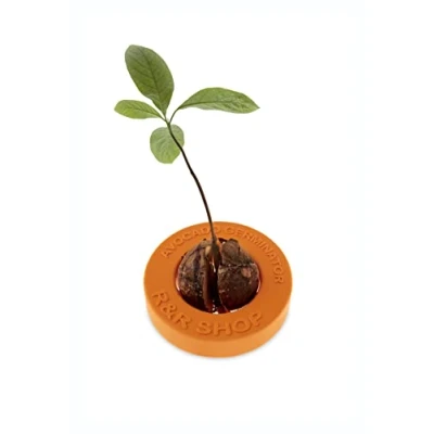 Image of R&amp;R SHOP Avocado Germinator Floating Pot for Germination, Seed Growth Kit, 100% Corn Plastic (Orange)