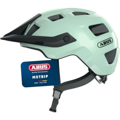 Image of ABUS MTB Helmet MoTrip, Robust Bike with Impact Protection, Mountain Bikers, Individual Fit, Unisex Adult Iced Mint Size L
