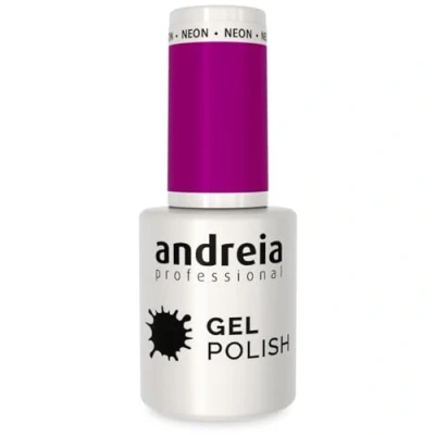 Image of Andreia Semi Permanent Nail Gel Polish for UV/LED Lamp Intense Shine and 4 weeks Lasting Manicure Varnish Colour 266 Purple Neon Shades of Grey 10.5 ml