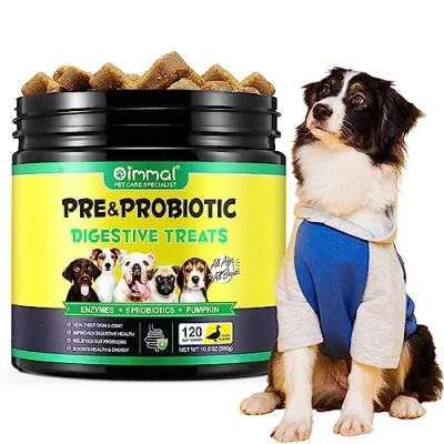 Image of tkwwty Digestive Probiotics Chews for Dogs(Duck Flavor), Canine Supplements and Immunity Support, Treats Gut Health, Bad Breath &amp; Itchy Skin(120 Count)