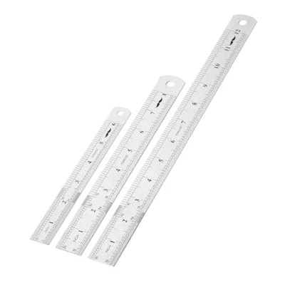Image of Mr. Pen Stainless Steel Rulers, 3 pcs, 6&quot;, 8&quot; &amp; 12&quot;, 6 Inch Ruler Metal Small Thin Flat, 12 Inch, Centimeter Ruler,