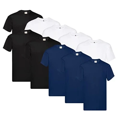 Image of Fruit of the Loom Men&#039;s Original T Shirt (Pack 10), 10 x Graphite + 1 Hl Purchase Notepad, XXL