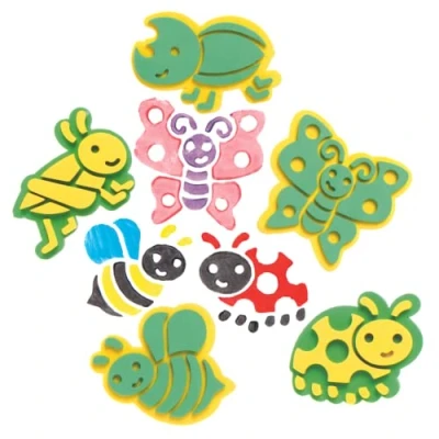 Image of Baker Ross AX857 Bug Stampers Pack of 10, Foam Stamp Set for Children, Ideal Kids Painting Arts and Crafts Projects