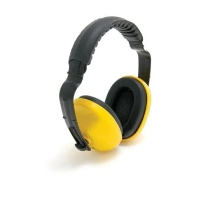 Image of 2 x Pairs Baratec Yellow Cushioned and Adjustable Headband Ear Defenders Muffs SNR 25 db