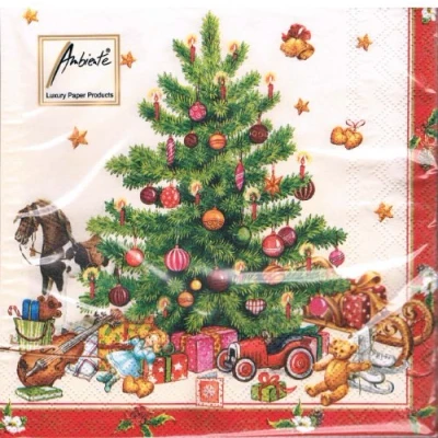 Image of Ambiente Christmas Napkin 33cm Nostalgic Tree Serviettes Pack of 20