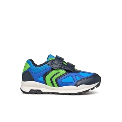 Image of Geox Pavel Trainers for kids, Size: 13K, Navy/lime Imitation leather/ textile