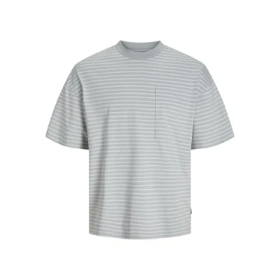 Image of JACK &amp; JONES Men&#039;s Jcotanical Stripe Tee Ss Crew Neck Sn T Shirt, High Rise, XL