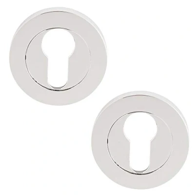 Image of Excel Architectural DH3683 Round Euro Profile Escutcheon Set, Polished Chrome