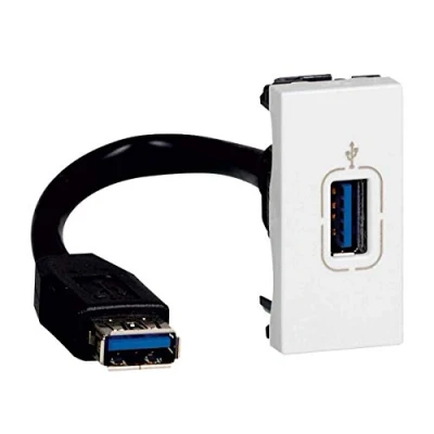Image of Legrand 78746 Msc USB Socket + Cable 1Mod Ws