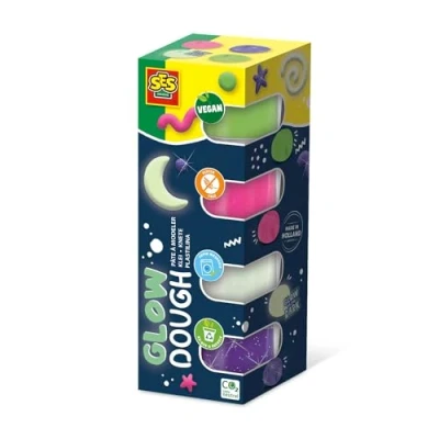 Image of SES Creative 00516 00513 Feel Good Glow Vegan Gluten free Play Dough, various, 1 year olds