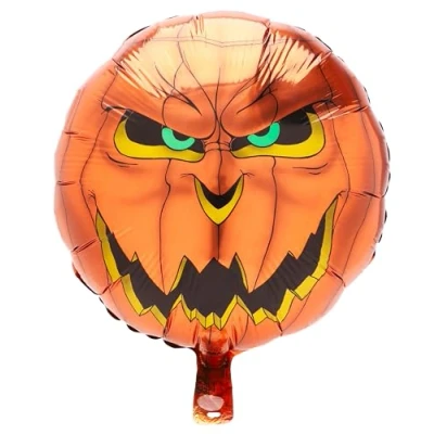 Image of Toyland® 18&quot; Scary Pumpkin Halloween Foil Helium Balloon Party Decorations