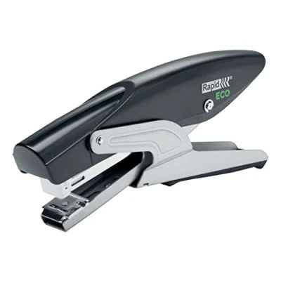 Image of Rapid Eco Stapling Pliers, Compact &amp; Heavy Duty Stapler Made Using Recycled Plastic, For Home, Office Or School Use, Adjustable Anvil Staple Plier, Conscious Stationery Range, Black, 24812500