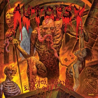 Image of Autopsy Ashes, Organs, Blood And Crypts Yellow &#039;Organs&#039; vinyl Sealed 2023 UK LP VILELP1076