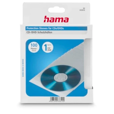Image of Hama 33810 Sealable CD/DVD Transparent Protective Sleeves, 100